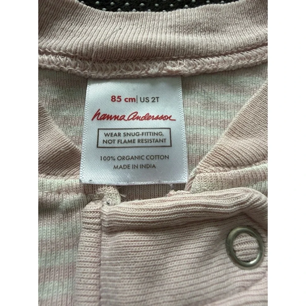 Hanna Andersson Sleeper Pajamas 2T Cotton Pink Stripe